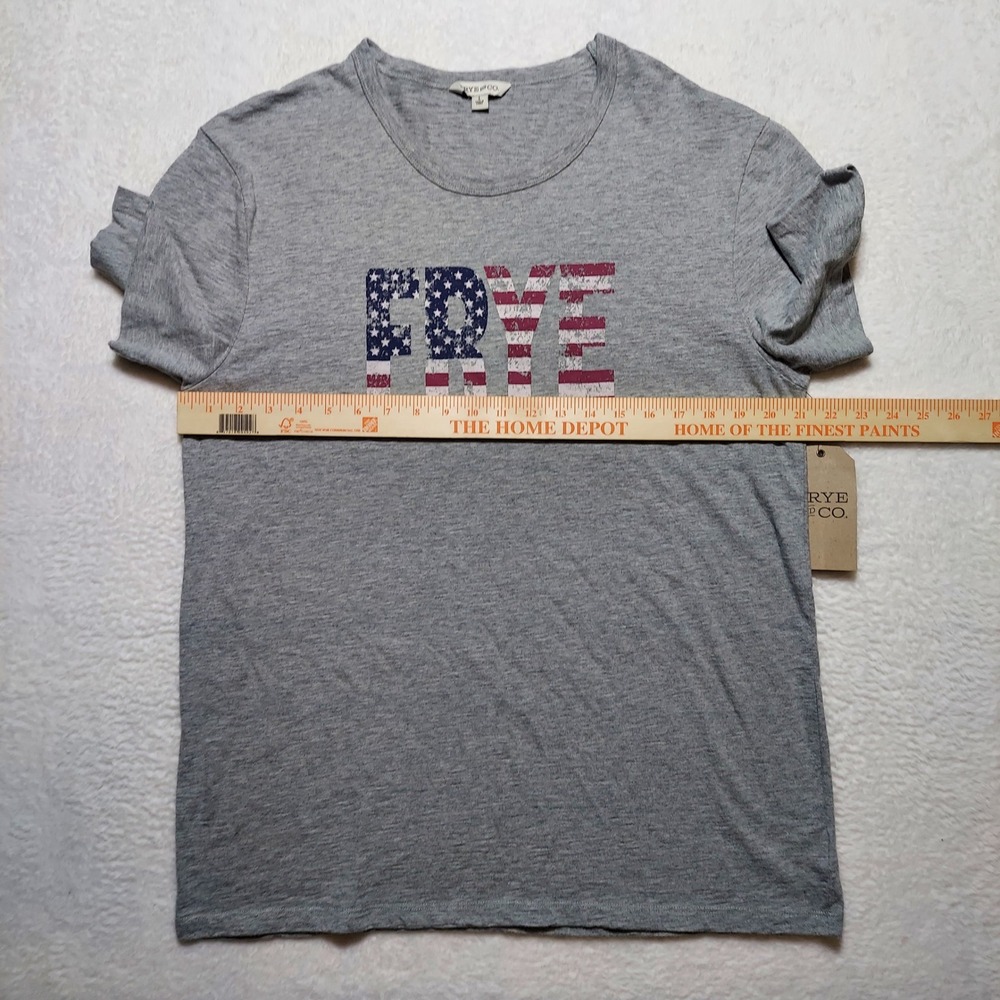 Frye and Co Graphic T-Shirt Mens Large Light Grey Heather New USA Flag Americana - Picture 3 of 9